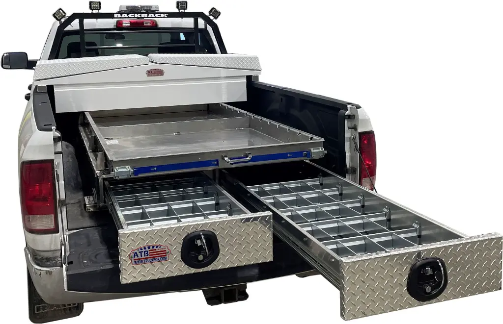 Aluminum Pullout Bed-Pack Toolbox 17x76x48 Double Tray
